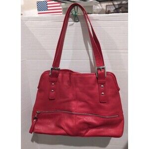 B. MAKOWSKY RED PEBBLED 100% LEATHER SHOULDER PURSE/HANDBAG EUC (RETAIL $298)